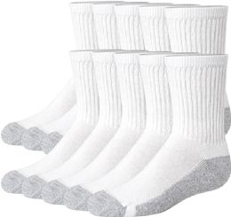 900 Bulk Hanes Boys White Crew Socks Size 9-11