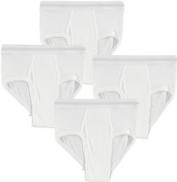 240 Bulk Boys Cotton Underwear Briefs In White, Size 3 T