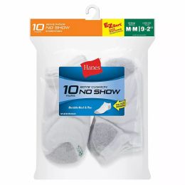 1080 Bulk Hanes Boys White Low Cut Ankle Socks Size 9-11