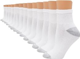 3600 Bulk Hanes Woman White Quarter Ankle Socks Queen Size 8-12