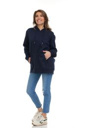216 Bulk Womens Cotton Over Sized Hoodie Navy Size xl