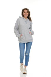 216 Bulk Womens Cotton Over Sized Hoodie Grey Size 3xl