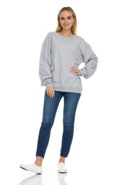 216 Bulk Womens Over Sized Crew Neck Sweat Shirt Heather Gray S