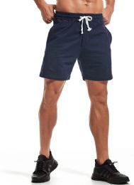 144 Bulk Mens Cotton Fleece 3 Pocket Shorts Navy Size X-Large