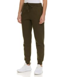144 Bulk Womens Fleece Lined 3 Pocket Jogger Olive Green Size 2X-Large