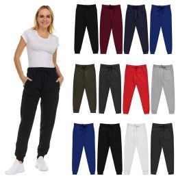 144 Bulk Womens Fleece Lined Jogger With Pocket In Assorted Size X-Large