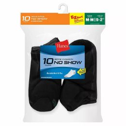 540 Bulk Hanes Boys Black Low Cut Ankle Socks Size 9-11