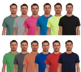 288 Bulk Mens King Size Cotton Crew Neck Short Sleeve T-Shirts Irregular , Assorted Colors And Sizes 3X-5x