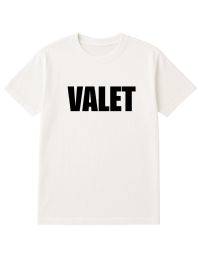 60 Bulk Unisex Cotton Valet Printed T Shirt White With Black Print Back And Front Size 2X-Large