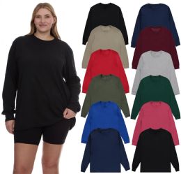 60 Bulk Womens Cotton Long Sleeve Tee Shirt Assorted Colors Size 2X-Large