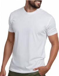 648 Bulk Mens Cotton Crew Neck Undershirt Assorted Sizes M To 2x White