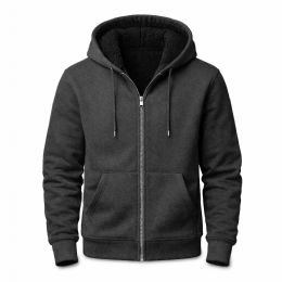 60 Bulk Unisex Cotton Fleece Sherpa Lined Zipper Hoodie Charcoal Assorted Sizes S-xl