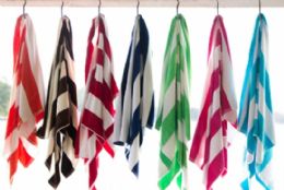 8 Bulk Rugby Striped Beach Towels 35 X 60 Fuschia 