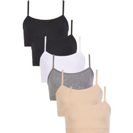 432 Bulk Sofra Girl's Seamless Cami Top Size Large Age 12 to 14