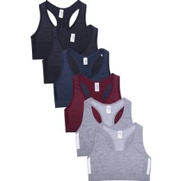 216 Bulk Sofra Girl's Seamless Racerback Sports Top Size Large