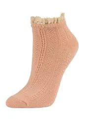 120 Bulk Sofra Girl's Texture No Show Lace Socks 9-11