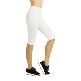 36 Bulk Sofra Ladies Cotton 21 Inch Outseam Shorts W/ High Waistband Size M