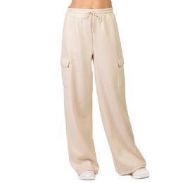24 Bulk Sofra Ladies Fleece Cargo Pants Oat Medium