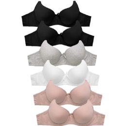 288 Bulk Sofra Ladies Full Cup Plain Cotton Bra Cup C