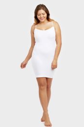 60 Bulk Sofra Ladies Long Poly Camisole Plus Size In White