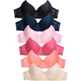 288 Bulk Sofra Ladies Plain/lace Bra Cup C