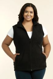12 Bulk Sofra Ladies Polar Fleece Vest Plus Size 2XL