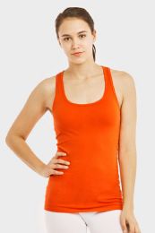 72 Bulk Sofra Ladies Racerback Jersey Tank Top In Hot Coral