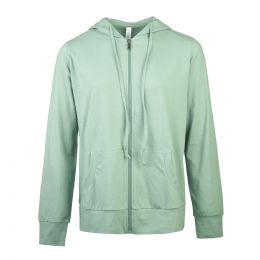 12 Bulk Sofra Ladies Single Jersey ZiP-Up Hoodie Jacket Large