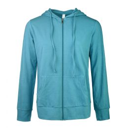 12 Bulk Sofra Ladies Single Jersey ZiP-Up Hoodie Jacket Large