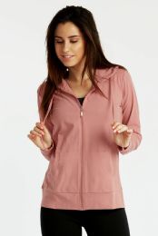 12 Bulk Sofra Ladies Single Jersey ZiP-Up Hoodie Jacket Medium