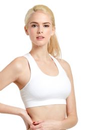 72 Bulk Sofra Ladies Sports Bra With Pad In Hot Coral