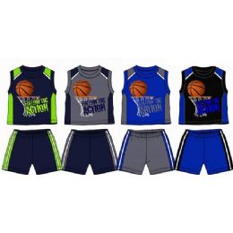 48 Bulk Spring Boys Close Mesh Short Sets 8-16