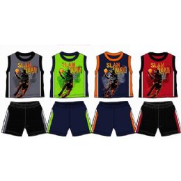 48 Bulk Spring Boys Close Mesh Short Sets Toddler