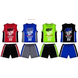 48 Bulk Wholesale Spring Boys Jersey Top With Close Mesh Short Sets Size Infant - Wholesale Sock Deals