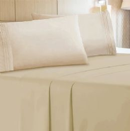 6 Bulk The Luxe 4 Piece Microfiber Camel Bed Sheet Set Twin Size
