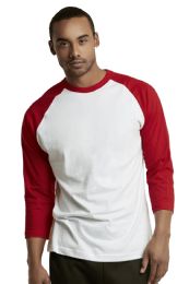 30 Bulk Top Pro Mens Baseball Tee In Red And White Size 3xl