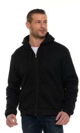 12 Bulk Unisex Black Zipper Hoodie Cotton Fleece Lining Assorted Sizes M-2x