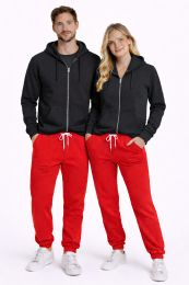 18 Bulk Unisex Full Zip Cotton Fleece Hoodie Black Size 2X-Large