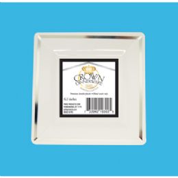 12 Bulk Crown Dessert Plate Executive Collection 7 In 10 Pk Square Silver