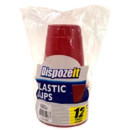 36 Bulk Dispozeit Plastic Cup 16 Oz 12 Ct Red Compares To Solo
