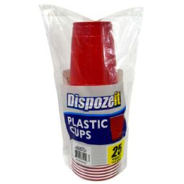 24 Bulk Dispozeit Plastic Cup 16 Oz 25 Ct Red