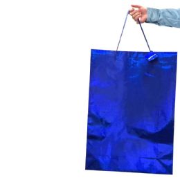 48 Bulk Party Solutions Gift Bag 16 X 7.5 X 19 Holographic Jumbo Assorted Colors