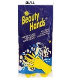 144 Bulk Latex Glove 1 Pk Yellow Flock Lined Small