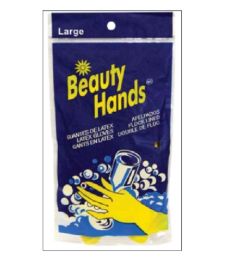 144 Bulk Latex Glove 1 Pk Yellow Flock Lined Large