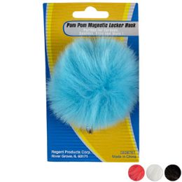 36 Bulk Pom Pom Locker Hook Magnetic 4ast Colors Stat Tcd