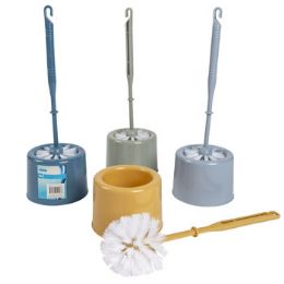 60 Bulk Toilet Brush W/holder Set 13in 4ast Colors/upc Label