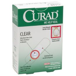 24 Bulk Bandages Curad 30ct Clear Plastic .75x3 Strips Boxed #cur44010rb