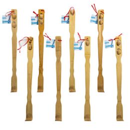 96 Bulk Back Scratcher 20in Bamboo 8 Ast With Massage Rollers Hba ht