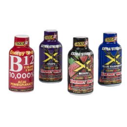 192 Bulk Energy Shots 2oz 192pc Display 4 Asst Flavors Xtra Stacker 2