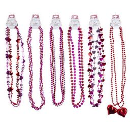 36 Bulk Necklace Bead Valentine 6ast1-3 Pks/val Barbell Cardage 8+